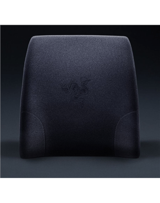 Razer 400 x 364 x103 mm | Exterior: Velvet fabric cover (with grippy rubber back) Interior: Memory foam | Lumbar Cushion for Gaming Chairs | Black