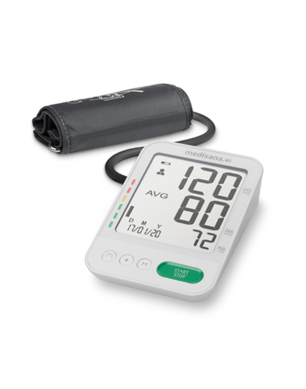 Medisana | Voice Blood Pressure Monitor | BU 586 | Memory function | Number of users 2 user(s) | Memory capacity 120 memory slots | White | 4 | Voice output in national language selectable: DE, GB, NL, FR, IT, TR. Blood pressure classification – cla