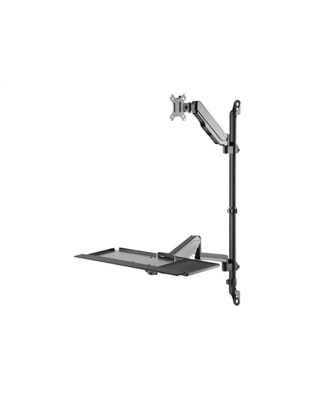 Digitus Sit-Stand Workstation Wall Single Mount, Max load 1-8 kg, max Screen Size: 17 -32 , Black | Digitus