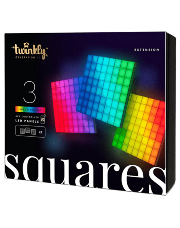 Twinkly Squares Smart LED Panels Expansion pack (3 panels) Twinkly | Squares Smart LED Panels Expansion pack (3 panels) | RGB – 16M+ colors