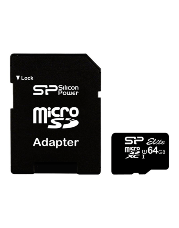 Silicon Power | Elite UHS-I | 64 GB | MicroSDXC | Flash memory class 10 | SD adapter