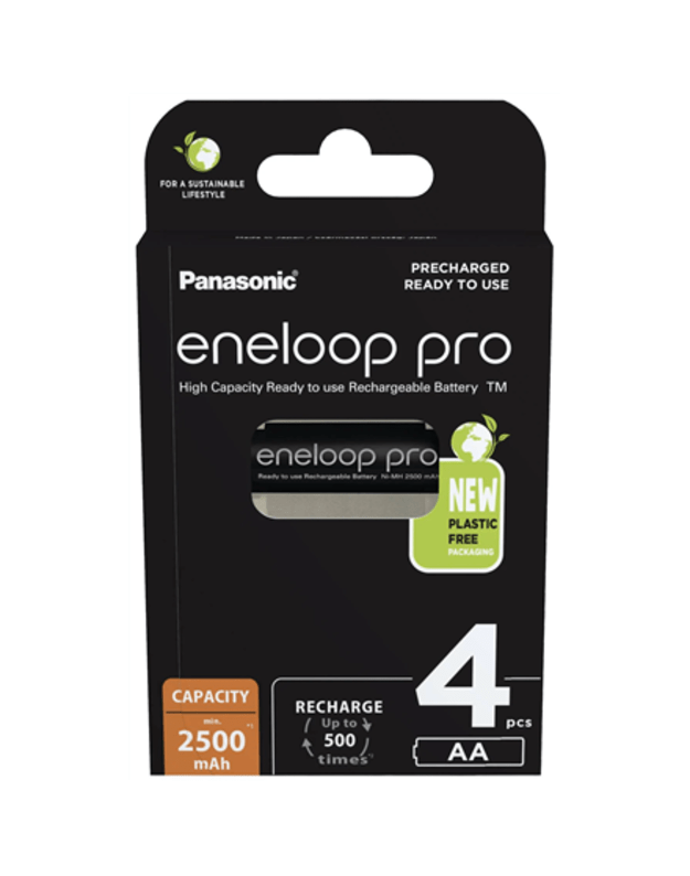 Panasonic | AA | 2500 mAh | 4 pc(s) | ENELOOP Pro BK-3HCDE/4BE