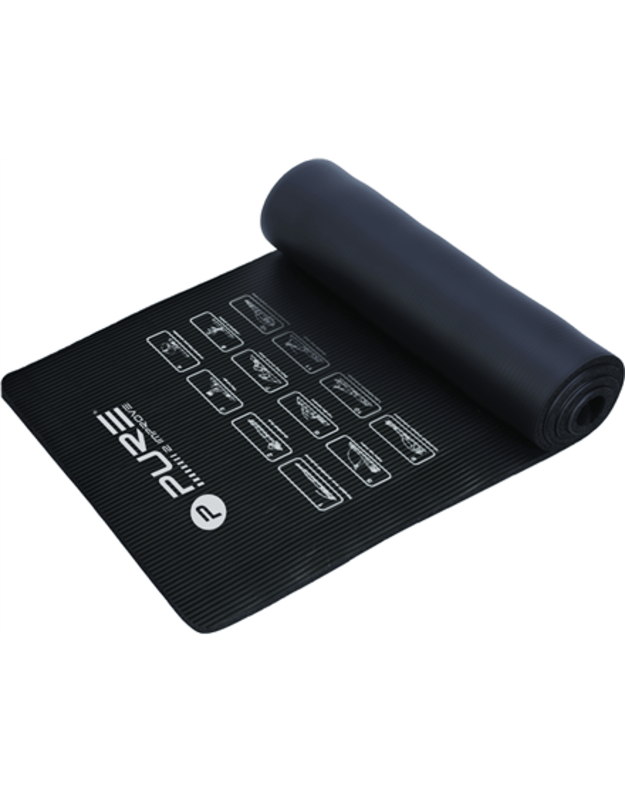 Pure2Improve | Fitness Mat | 1830 mm | 580 mm | 10 mm | Black