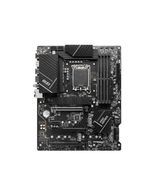 MSI | PRO Z790-P WIFI | Processor family Intel | Processor socket LGA1700 | DDR5 DIMM | Memory slots 4 | Supported hard disk drive interfaces SATA, M.2 | Number of SATA connectors 6 | Chipset Intel Z790 | ATX