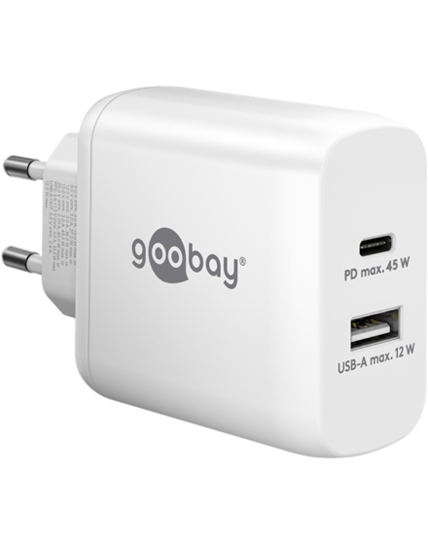 Goobay | USB-C PD Dual Fast Charger (45 W) | 65412 | N/A