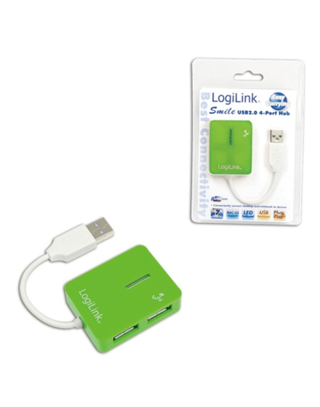 Logilink | USB 2.0 Hub 4-Port, Smile, Green