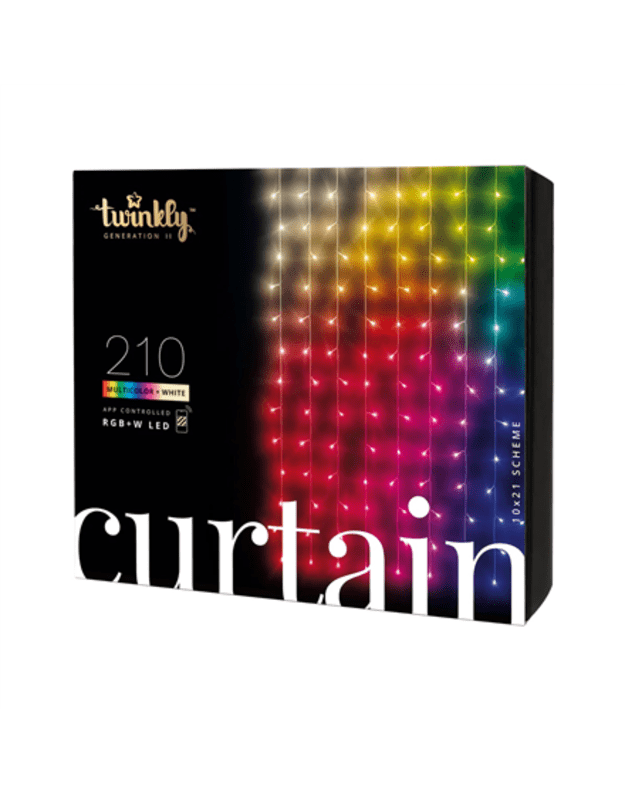 Twinkly Curtain Smart LED Lights 210 RGBW 1.5x2.1m Twinkly | Curtain Smart LED Lights 210 RGBW 1.5x2.1m | RGBW – 16M+ colors + Warm white