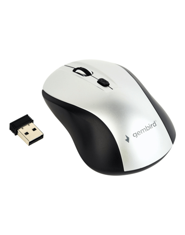 Gembird | Optical Mouse | MUSW-4B-02-BS | Wireless | USB | Black/silver