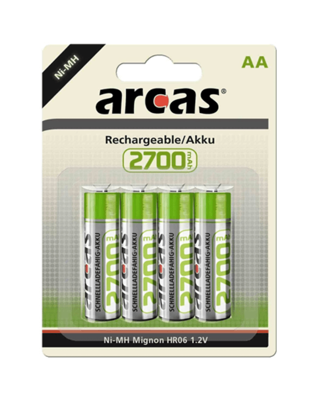 Arcas 17727406 AA/HR6 2700 mAh Rechargeable Ni-MH 4 pc(s)