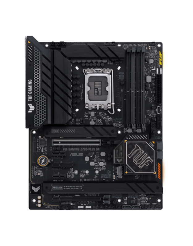 Asus TUF GAMING Z790-PLUS D4 Processor family Intel Processor socket LGA1700 DDR4 DIMM Memory slots 4 Supported hard disk drive interfaces SATA, M.2 Number of SATA connectors 4 Chipset Intel Z790 ATX