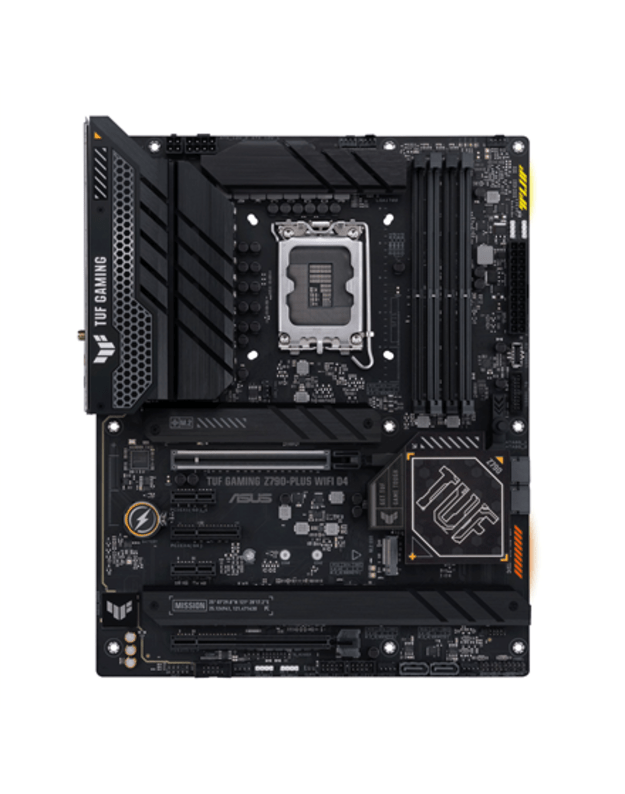 Asus TUF GAMING Z790-PLUS WIFI D4 Processor family Intel, Processor socket LGA1700, DDR4 DIMM, Memory slots 4, Supported hard disk drive interfaces SATA, M.2, Number of SATA connectors 4, Chipset Intel Z790, ATX