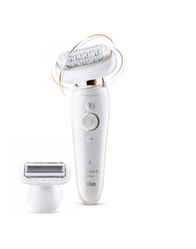 Braun | Silk-epil 9 Flex SES9002 | Epilator | Operating time (max) 40 min | Bulb lifetime (flashes) Not applicable | Number of power levels 2 | Wet & Dry | White/Gold