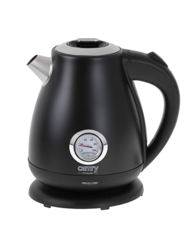 Camry | Kettle with a thermometer | CR 1344 | Electric | 2200 W | 1.7 L | Stainless steel | 360° rotational base | Black
