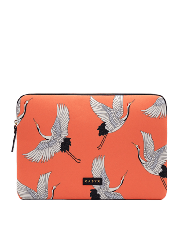 Casyx | Fits up to size 13 ”/14 | Casyx for MacBook | SLVS-000006 | Sleeve | Coral Cranes | Waterproof