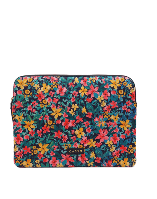 Casyx | Fits up to size 13 ”/14 | Casyx for MacBook | SLVS-000023 | Sleeve | Canvas Flowers Dark | Waterproof