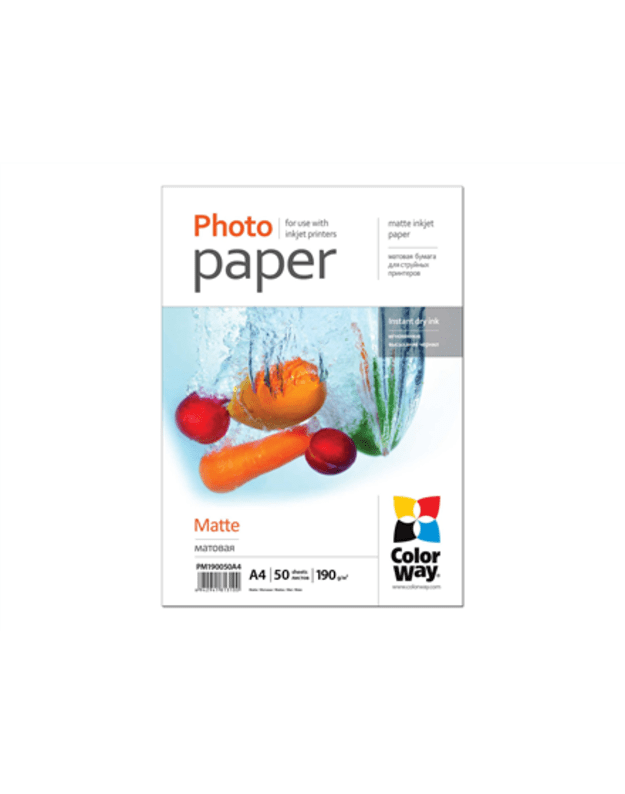ColorWay | 190 g/m² | A4 | Matte Photo Paper