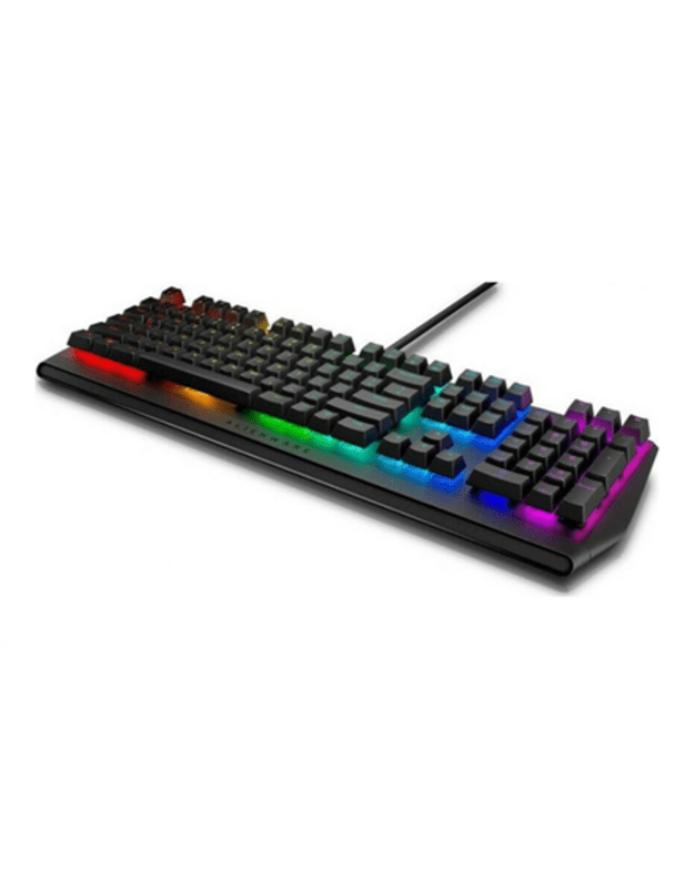Dell Alienware RGB AW410K Mechanical Gaming Keyboard RGB lighting with approximately 16.8M colors Anti-ghosting and N-key rollover RGB LED light US Wired Dark side of the moon CHERRY MX Brown Numeric keypad
