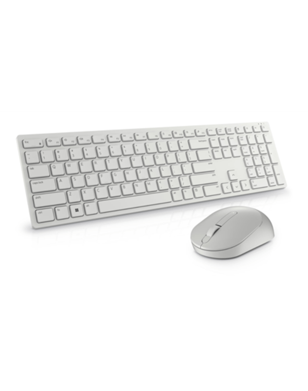 Dell Keyboard and Mouse KM5221W Pro Keyboard and Mouse Set Wireless Mouse included Keyboard Technology - Plunger Movement Resolution - 4000 dpi US White 2.4 GHz