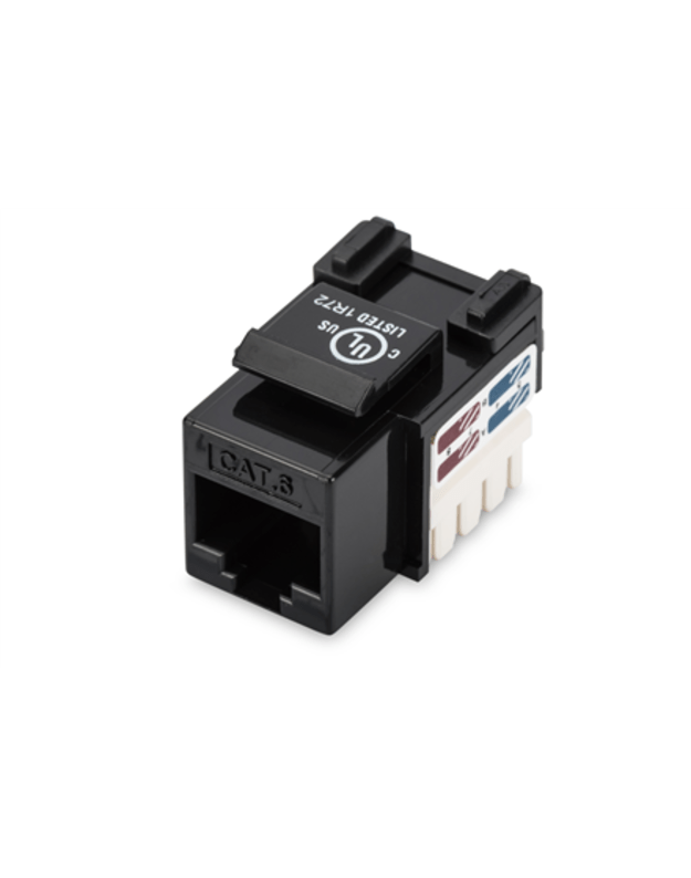 Digitus Class E CAT 6 Keystone Jack DN-93601 Unshielded RJ45 to LSA Black Cable installation via LSA strips, color coded according to EIA/TIA 568 A & B The Cat 6 keystone module supports transmission speeds of up to 1 GBit/s & 250 MHz in connectio