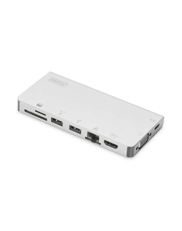 Digitus | USB-C Multiport Travel Dock | DA-70866 | Docking station | Ethernet LAN (RJ-45) ports 1 | VGA (D-Sub) ports quantity 1 | DisplayPorts quantity | USB 3.0 (3.1 Gen 1) Type-C ports quantity | USB 3.0 (3.1 Gen 1) ports quantity 2 | USB 2.0 ports qua