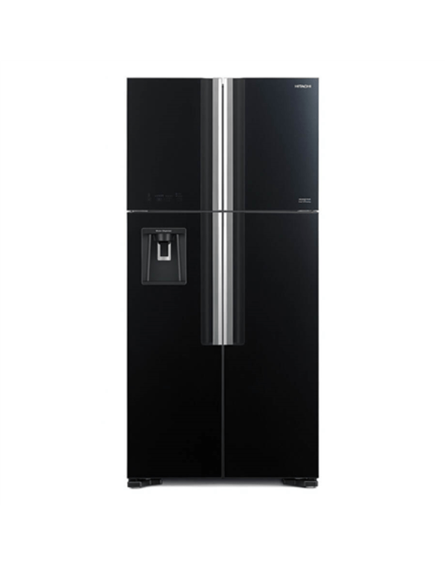 Hitachi Refrigerator R-W661PRU1 (GBK) Energy efficiency class F Free standing Side by side Height 183.5 cm Fridge net capacity 396 L Freezer net capacity 144 L Display 40 dB Glass Black