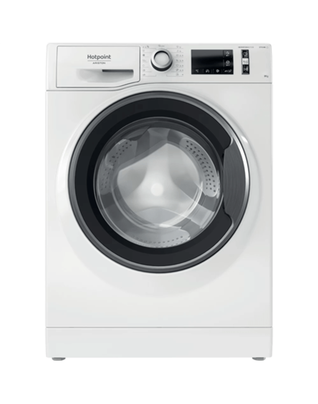 Hotpoint Washing machine NM11 846 WS A EU N Energy efficiency class A Front loading Washing capacity 8 kg 1400 RPM Depth 60.5 cm Width 59.5 cm Display Electronic Steam function White