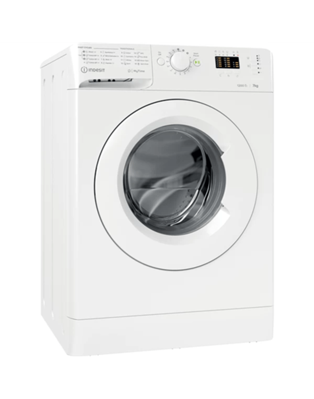 INDESIT Washing machine MTWA 71252 W EE Energy efficiency class E Front loading Washing capacity 7 kg 1200 RPM Depth 54 cm Width 59.5 cm Display LED White