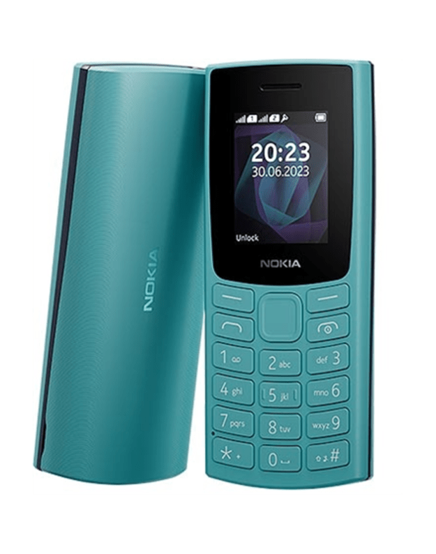 Nokia | 105 (2023) TA-1557 | Cyan | 1.8 | TFT LCD | 120 x 160 pixels | Dual SIM | Mini Sim | 3G | USB version microUSB | 1000 mAh