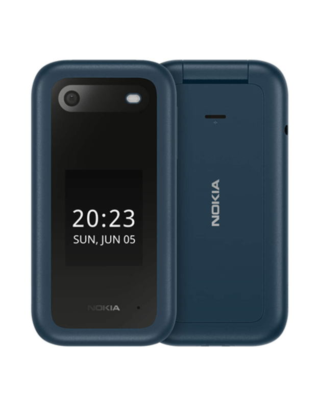Nokia 2660 Flip Blue, 2.8 , TFT LCD, 240 x 320, Unisoc, T107, Internal RAM 0.048 GB, 0.128 GB, microSDHC, Dual SIM, Main camera 0.3 MP, 1450 mAh