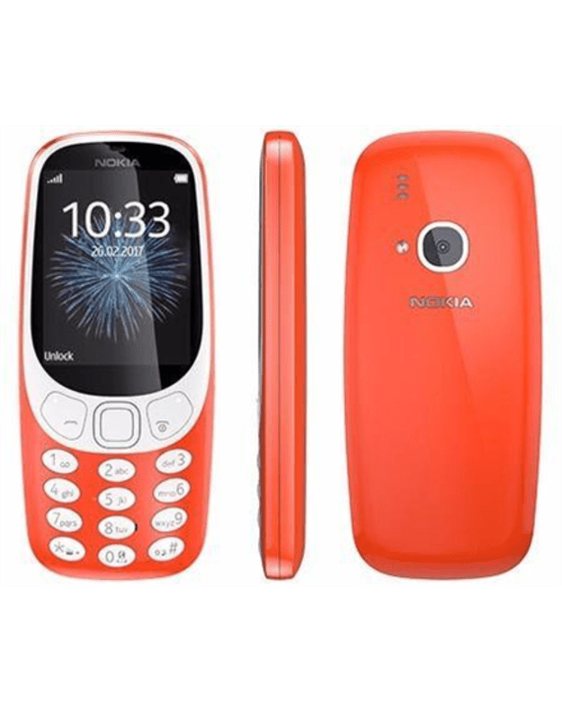 Nokia 3310 (2017) Red 2.4 TFT 240 x 320 N/A MB 16 MB Dual SIM Micro-SIM Bluetooth 3.0 USB version microUSB 2.0 Built-in camera Main camera 2 MP 1200 mAh