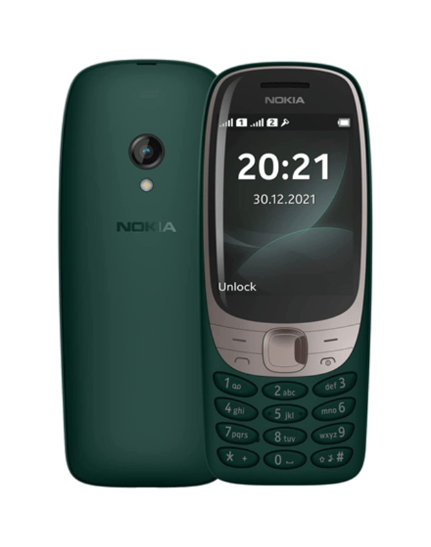Nokia 6310 TA-1400 (Green) Dual SIM 2.8 TFT 240x320/16MB/8MB RAM/microSDHC/microUSB/BT Nokia 6310 TA-1400 Green 2.8 TFT 8 MB 16 MB Dual SIM Nano Sim 3G Bluetooth 5.0 USB version Micro Built-in camera Main camera 0.2 MP 1150 mAh