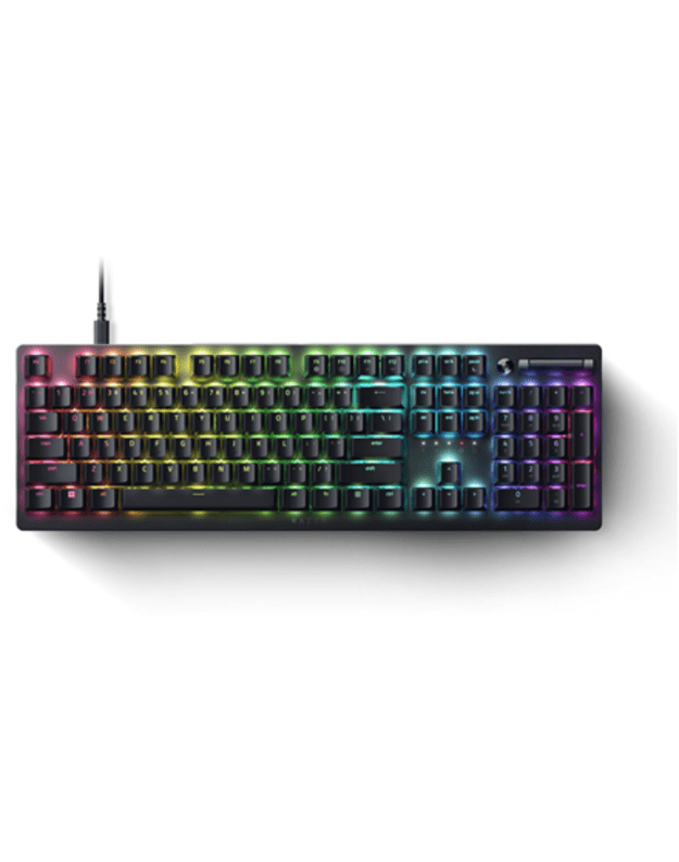 Razer Gaming Keyboard Deathstalker V2 Pro Gaming Keyboard Detachable braided fiber Type-C cable 70 million keystroke lifespan RGB LED light US Wired Black Low-Profile Optical Switches (Clicky)