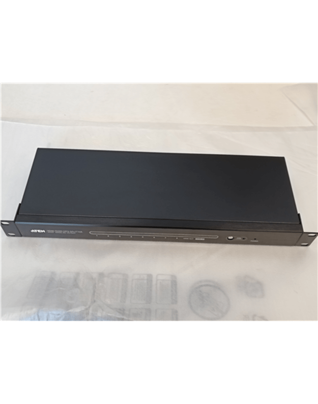 SALE OUT. Aten VS1808T 8-Port HDMI Cat 5 Splitter Aten HDMI 8-Port HDMI Cat 5 Splitter Warranty 3 month(s) USED, REFURBISHED, WITOUT ORIGINAL PACKAGING, ONLY POWER ADAPTER INCLUDED