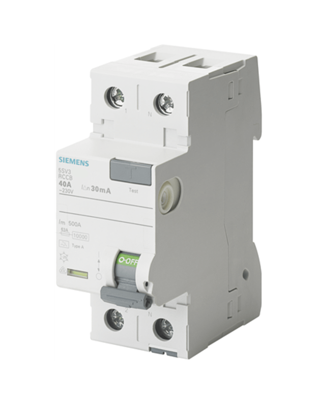 SIEMENS Residual Current Operated Circuit Breaker (100 – 230, 100 – 230 V, 50 Hz, 16 A, 36 mm, 70 mm) 5SV31116