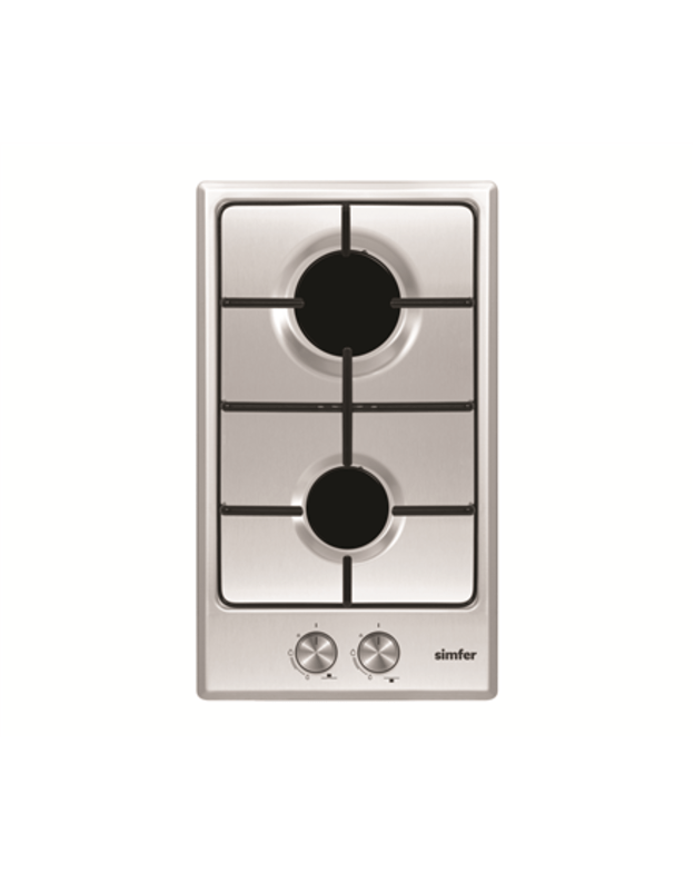 Simfer | H3.200.VGRIM | Hob | Gas | Number of burners/cooking zones 2 | Rotary knobs | Stainless steel