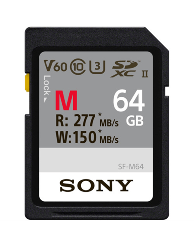 Sony 64GB SF-M Series SDXC Class10 UHS-II U3 V60 Tough Memory Card 64 GB SDXC Flash memory class 10