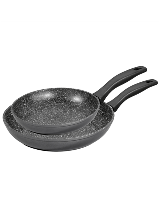 Stoneline Pan Set of 2 6937 Frying Diameter 24/28 cm Suitable for induction hob Fixed handle Anthracite