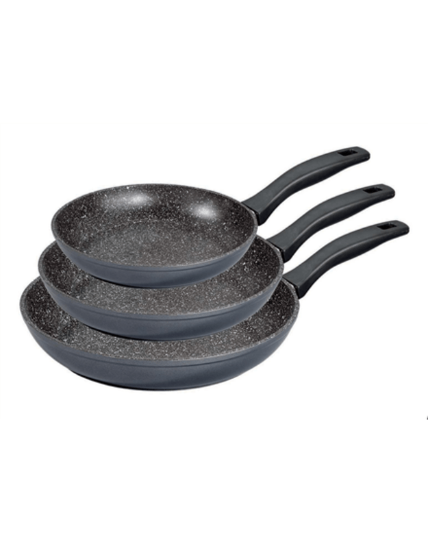 Stoneline Pan set of 3 6882 Frying Diameter 16/20/24 cm Suitable for induction hob Fixed handle Grey