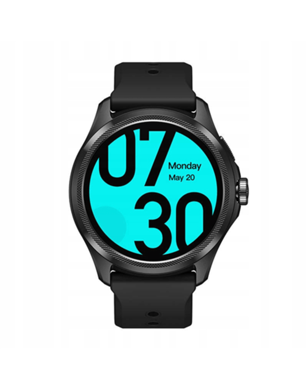 TicWatch 1.43 Smart watch NFC GPS (satellite) OLED Touchscreen Heart rate monitor Activity monitoring 24/7 Waterproof Bluetooth Wi-Fi Black