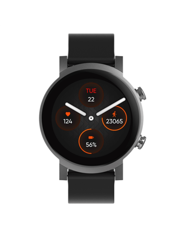 TicWatch E3 Smart watch GPS (satellite) 2.5D glass Polycarbonate, Glass fibre Touchscreen 1.3” Activity monitoring 24/7 Waterproof Bluetooth Wi-Fi Panther Black