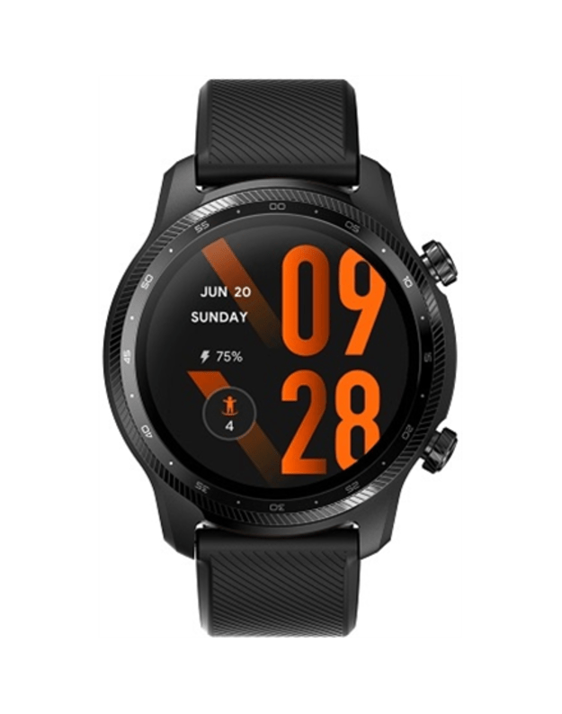 TicWatch Pro 3 Ultra GPS 3.56 cm (1.4 ), Smart watch, NFC, GPS (satellite), AMOLED + FSTN, Heart rate monitor, Bluetooth, 1 GB, 8 GB, Android, iOS, Wi-Fi, Snapdragon Wear 4100, Shadow Black, 22 mm