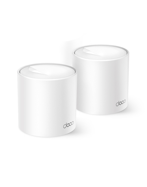 TP-LINK AX1500 Whole Home Mesh Wi-Fi 6 System Deco X10 (2-pack) TP-LINK 802.11ax 10/100/1000 Mbit/s Ethernet LAN (RJ-45) ports 1 Mesh Support Yes MU-MiMO Yes No mobile broadband Antenna type Internal