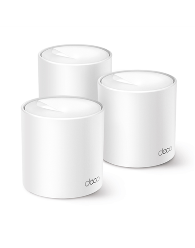 TP-LINK AX1500 Whole Home Mesh Wi-Fi 6 System Deco X10 (3-pack) TP-LINK 802.11ax 10/100/1000 Mbit/s Ethernet LAN (RJ-45) ports 1 Mesh Support Yes MU-MiMO Yes No mobile broadband Antenna type Internal